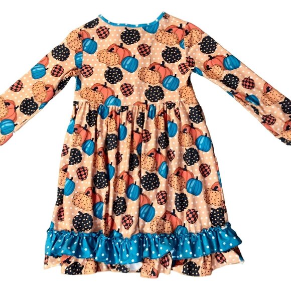 Marie Nicole Dress Girls XXXXL (8) Used Pumpkin Fall Thanksgiving Halloween - Picture 7 of 9